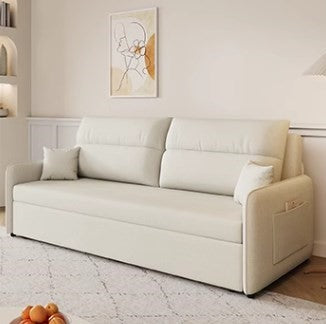 Stylish Multi-Color Sofa in Khaki, Light Gray, Dark Blue, and Brown with Wood Frame and Cotton-Linen Fabric fsx-1003