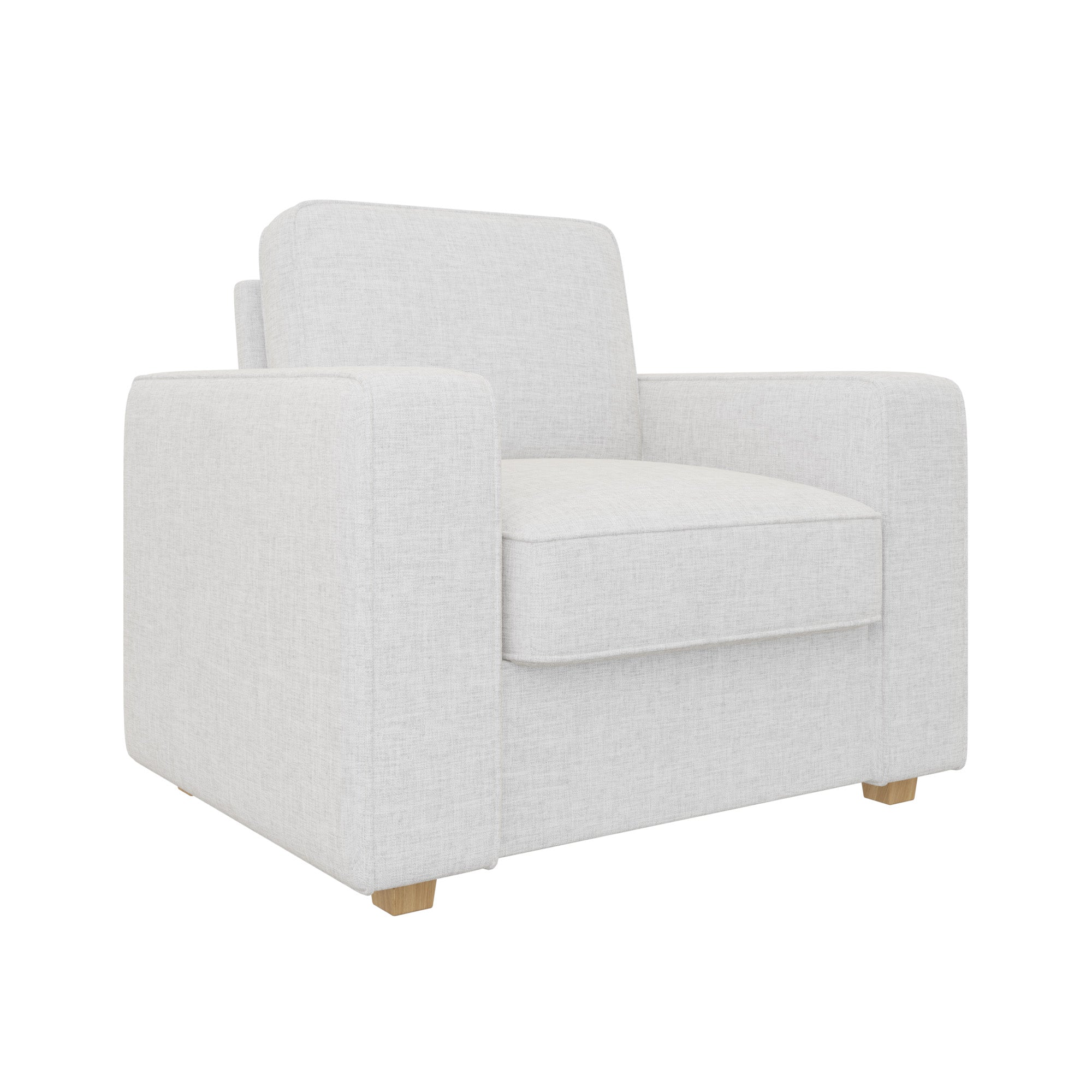 Modern Armchair - Comfortable Faux Linen Upholstery with Sturdy Laminated Wood Frame single seat sofa for livingroomFU01048