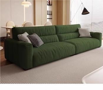 Chic Pine Wood Sofa with Ottoman Cotton Sectional Sofa with Soft Down Filling for LIvingroom hatx-1021