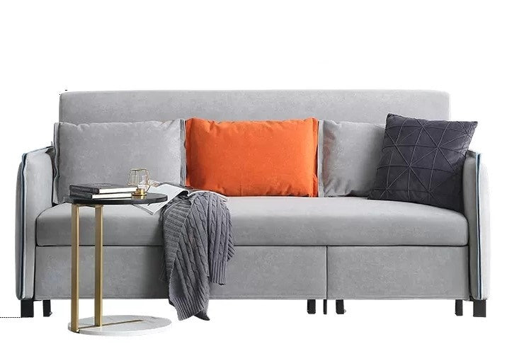 Chic Pull-Out Sofa with Extendable Chaise - Solid Wood Frame & Leathaire Upholstery fwlp-944