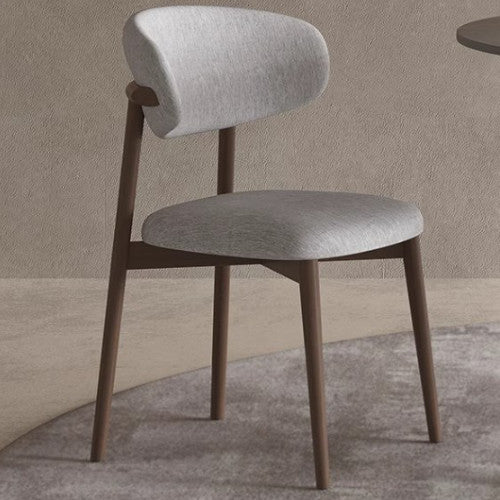 Modern Light Gray Dining Chair with Ash Wood Frame and Cotton-Ramie Upholstery hagst-331