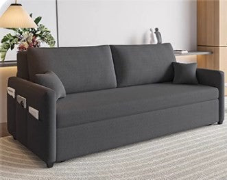 Modern Cotton-Linen Sofa - Khaki, Light Gray, Dark Blue, Brown and BlueGray Options - Stylish Wooden Frame fsx-1002