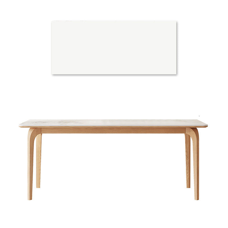 Minimalistic Rectangular Dining Table with Marble Top and Ash Wood Frame for 6-8 Seaters jh-061