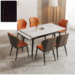 Extendable Rectangular Dining Table with Sintered Stone Top for 6-8 Person fmbs-011