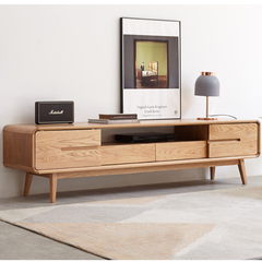 Premium Oak Wood TV Stand - Stylish & Durable Entertainment Center for Modern Living Rooms Y65N02