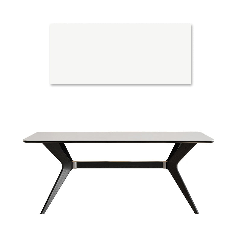 Contemporary Rectangular Dining Table Marble Top & Ash Wood Frame for 6-8 Seaters - Modern & Durable Design jh-271-BK