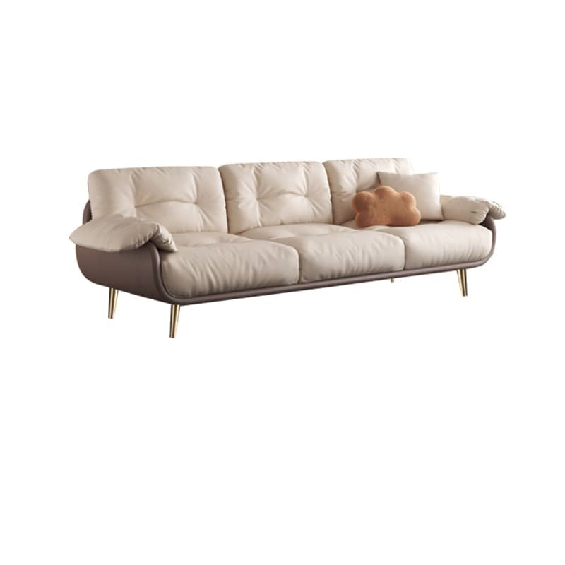 Luxurious Leathaire Sofa in Multi-Color with Solid Wood Frame and Stainless Steel Legs for Living Room fbby-1407