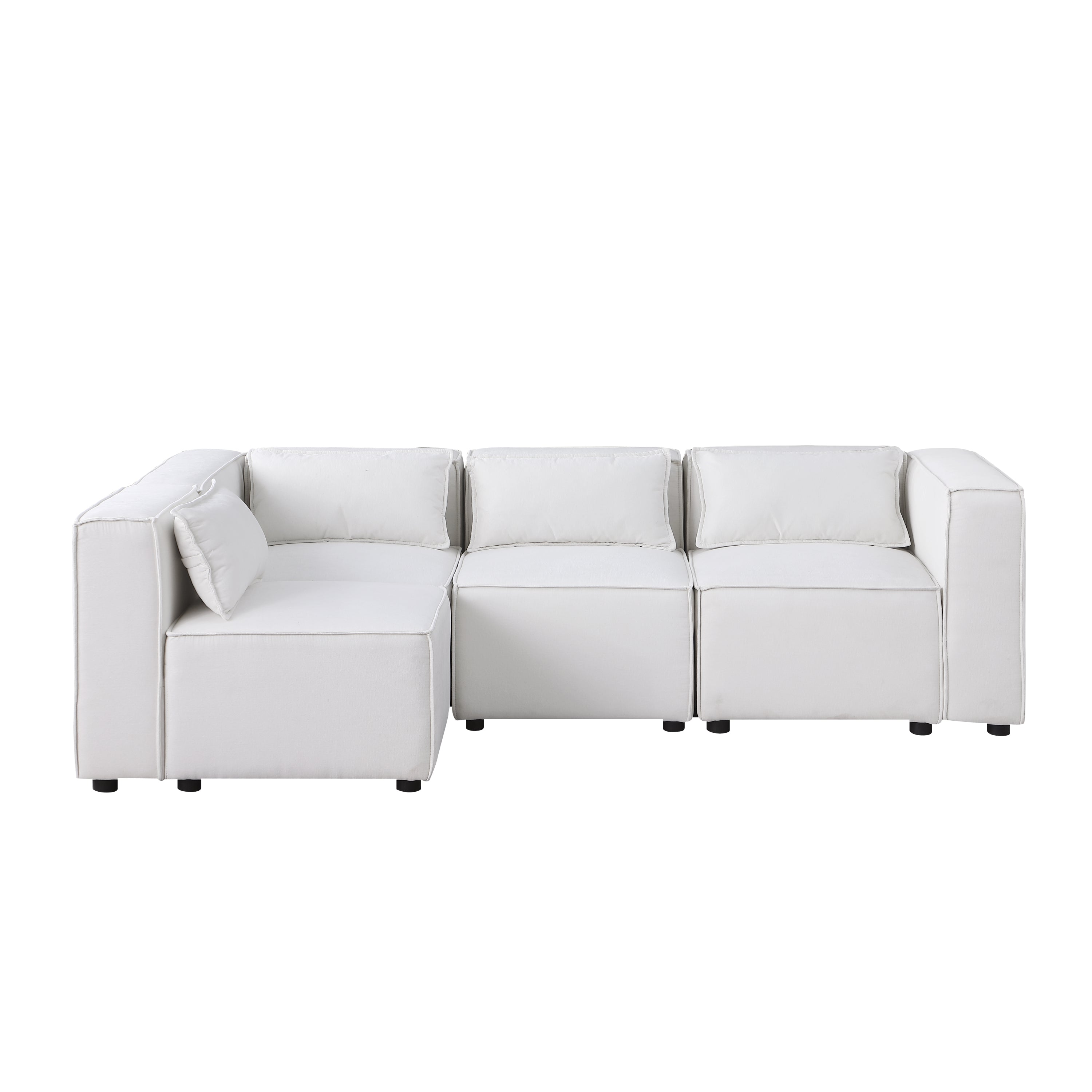 modular sofa  BEIGE chenille fabric,  simple and grand, the seat and back is very soft. this is also a KNOCK DOWN sofa