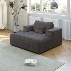 55-inch Chenille Sponge Sofa Lounge Chair,No Assembly Required,Fluffy Modern Sleeper Chair for Indoor Living Room Bedroom