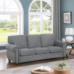 3-Seater Dark Gray Chenille Sofa