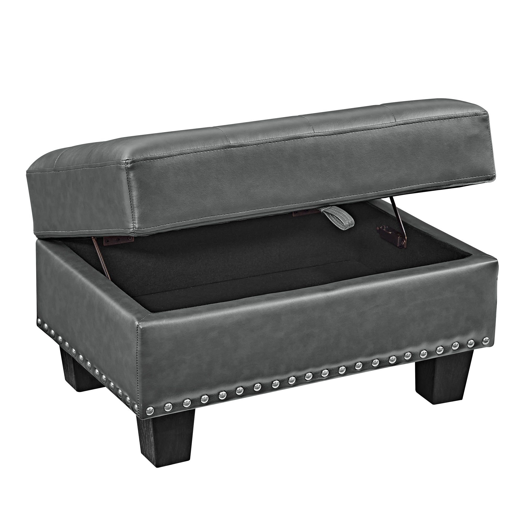 Sectional 3-Seaters Sofa , reversible recliner, Storage pad and wood grain cup holder, Non-slip leg, pu, grey