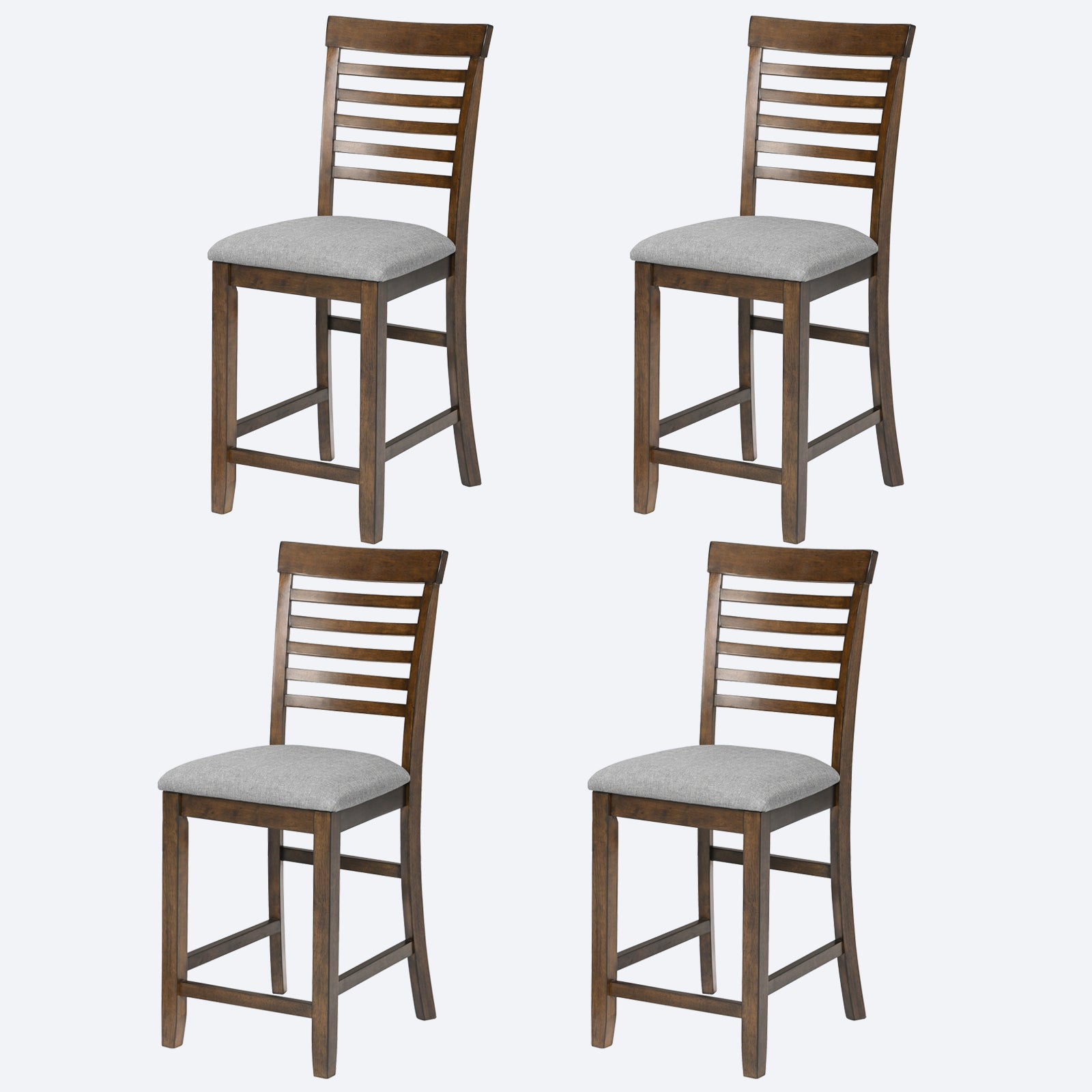 Dining Room Furniture Counter Height Chairs Set of 4, Kitchen Chair with Padded Seat , Upholstered Side Chair for Dining Room, Living Room, Walnut