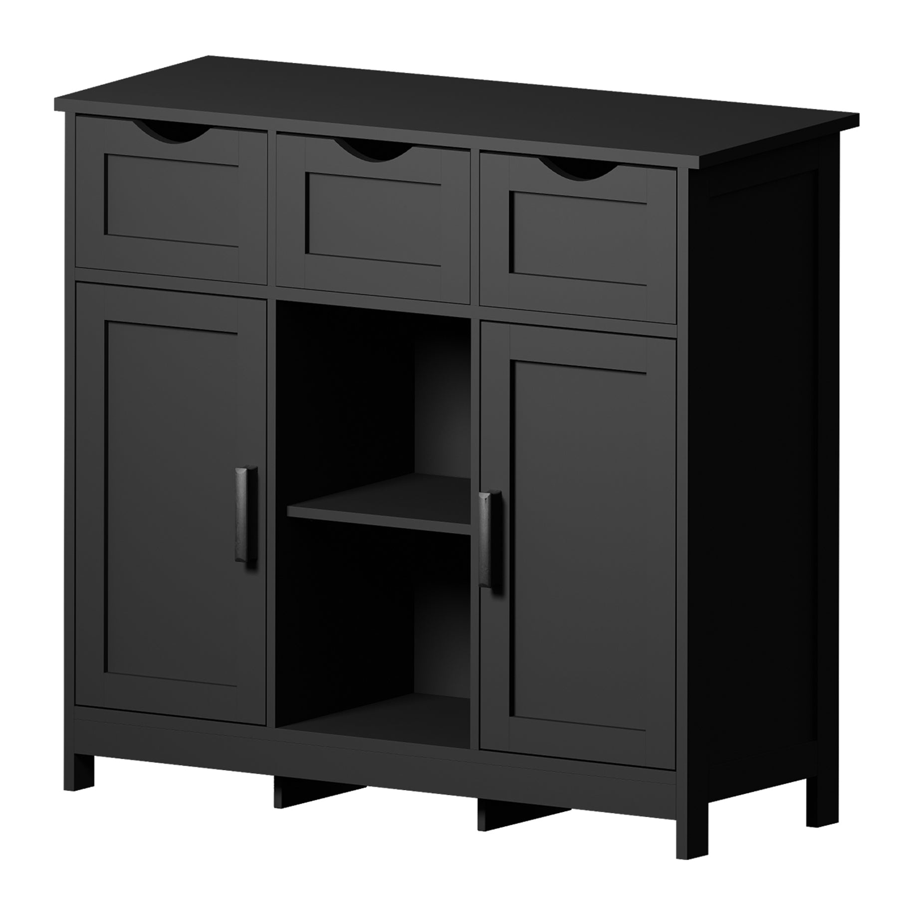 Storage Cabinets,Wooden Floor Cabinet,with Drawers and Shelves Storage Cabinets,Accent Cabinet for Living Room,Bedroom,Bathroom Furniture Home Decor(Black)