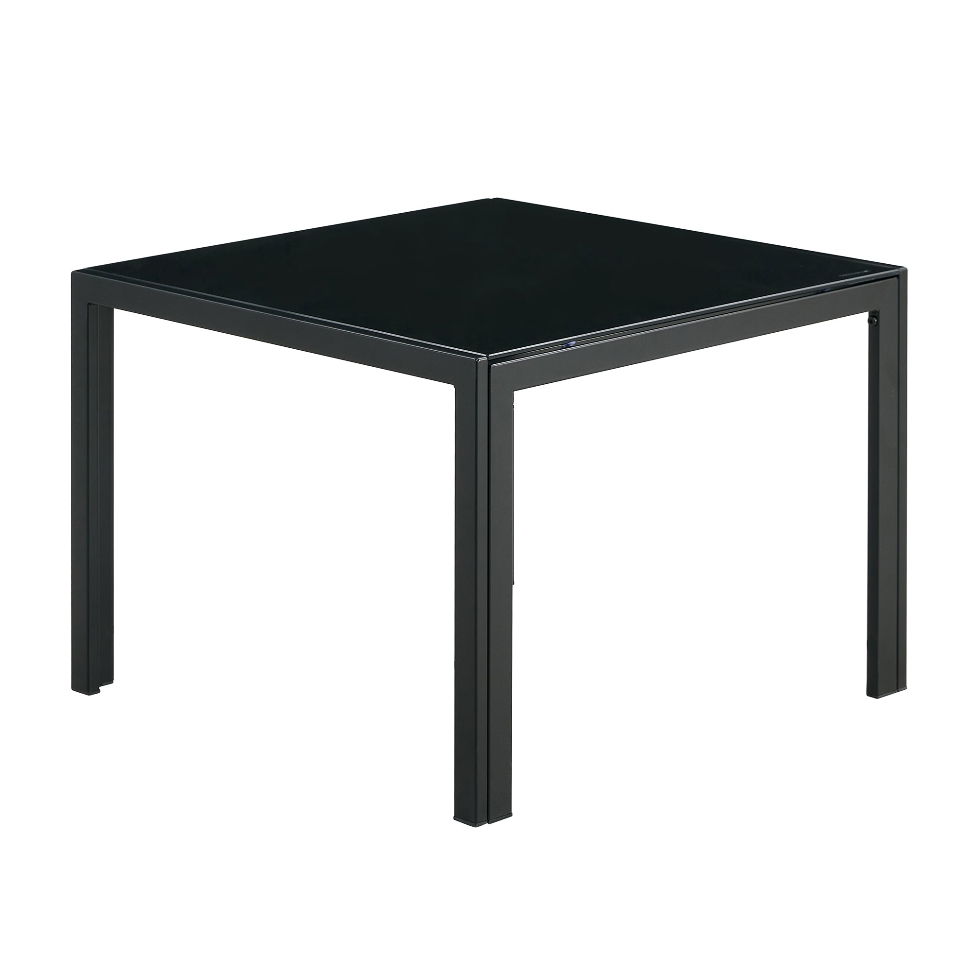 Nesting Coffee Table Set of 2, Square Modern Stacking Table with Tempered Glass Finish for Living Room,Black