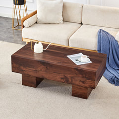 43.3" Rectangular Brown MDF Coffee Table - Practical for Living Rooms