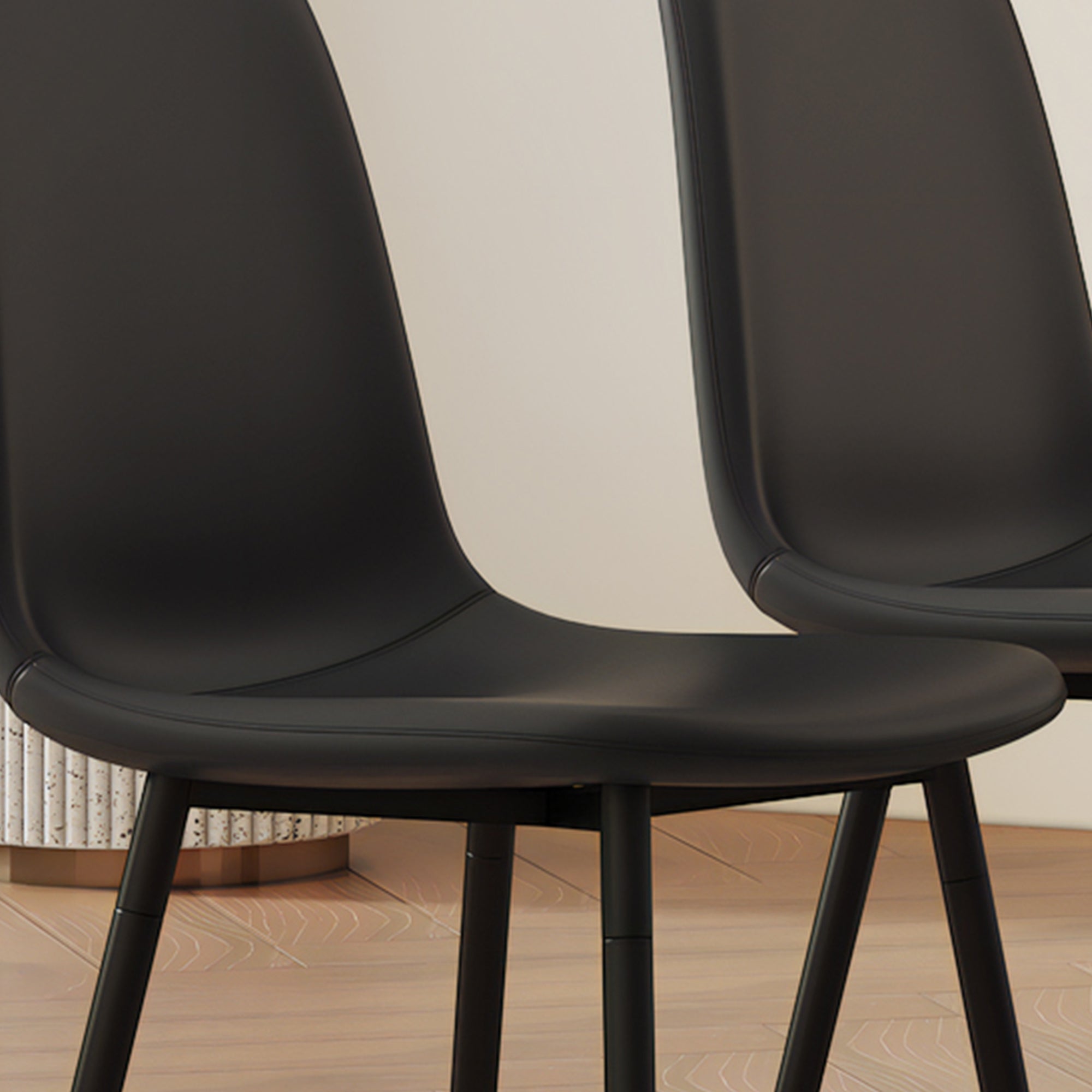 Modern Black Dining Chair Set of 6 - Ideal for Dining Room Elegance and Comfort