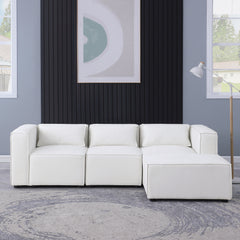 modular sofa Beige chenille fabric,  simple and grand, the seat and back is very soft. this is also a KNOCK DOWN sofa