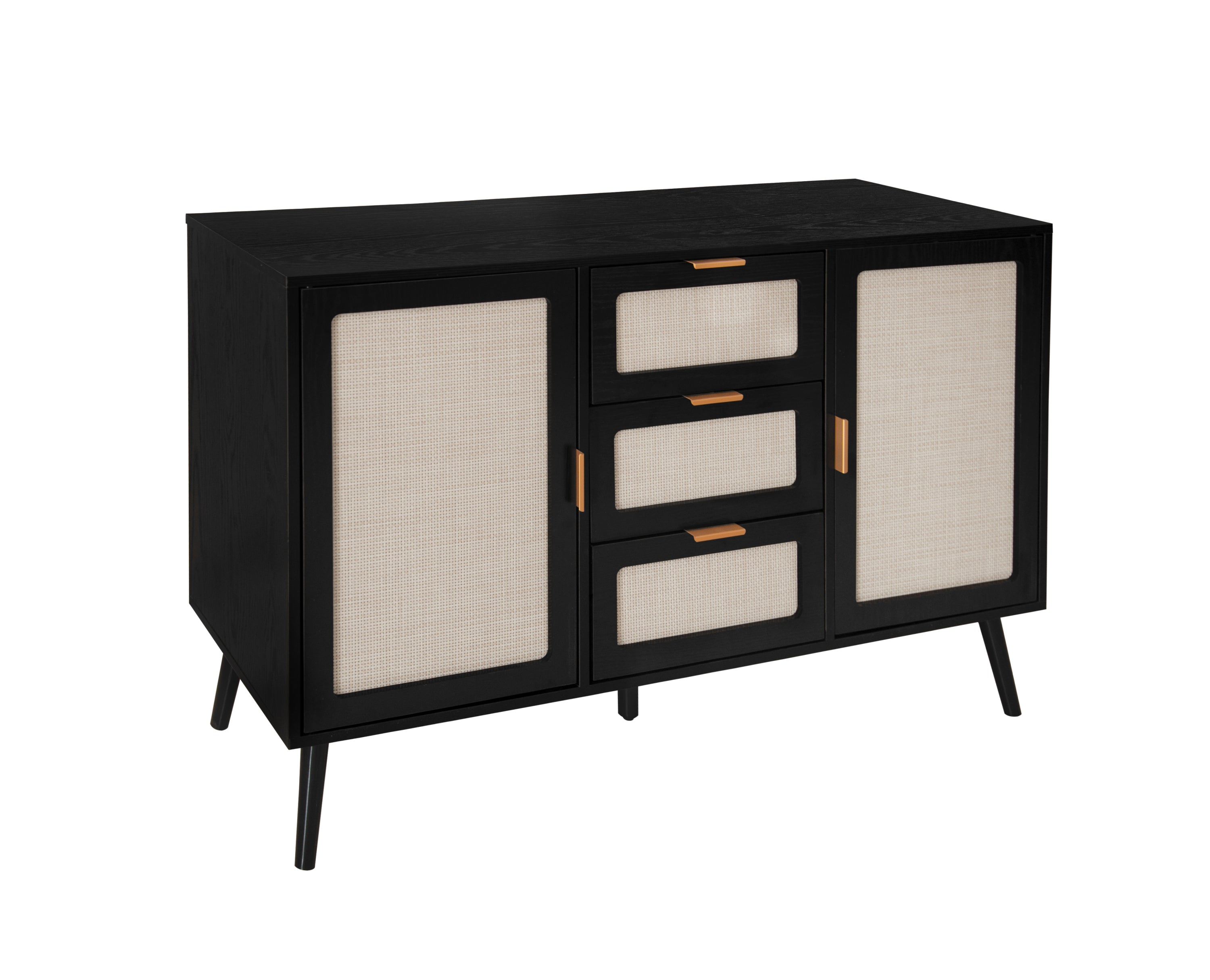 2 Door 3 Drawer Cabinet, Accent Storage Cabinet, Suitable for Living Room, Bedroom, Dining Room, Study