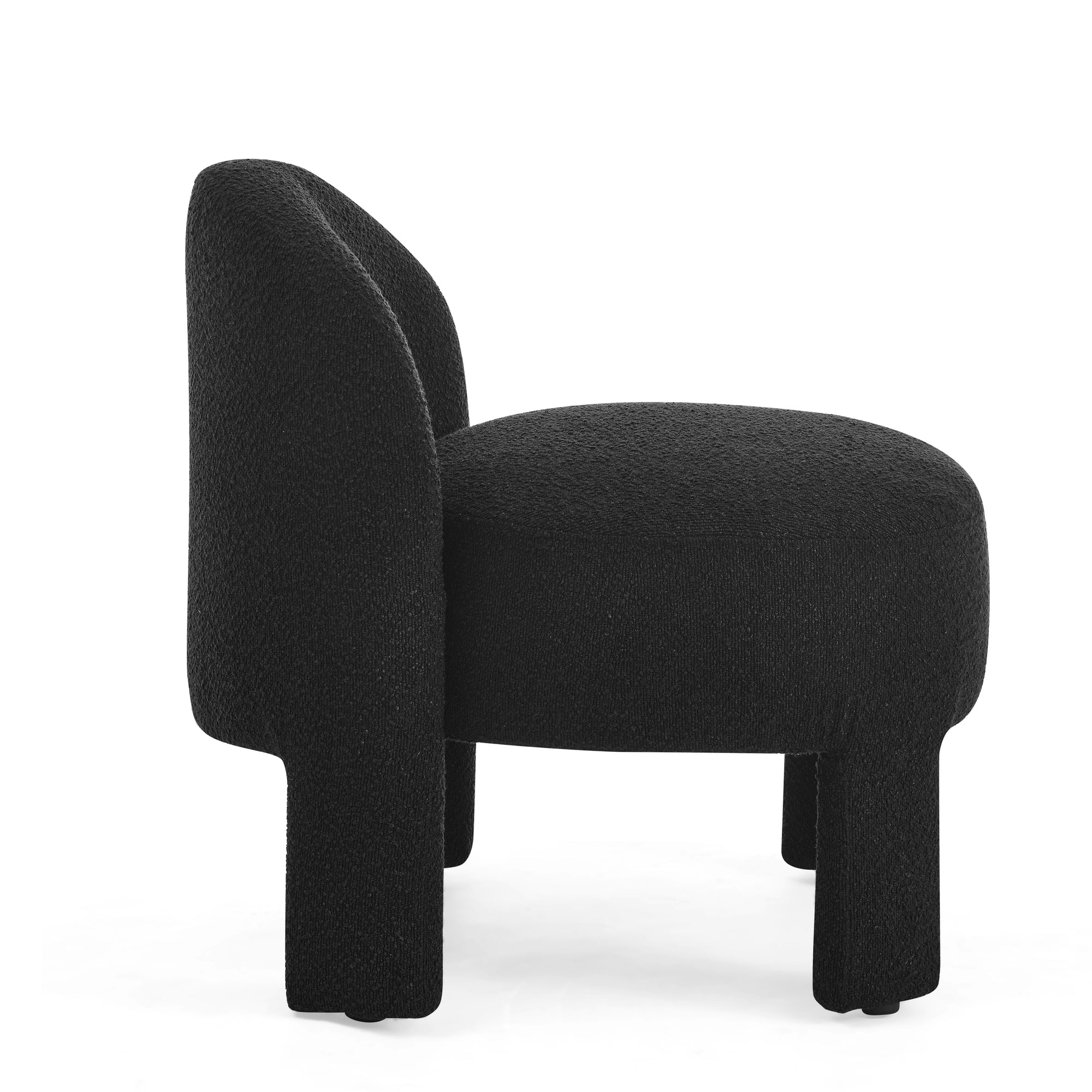 Hoop gauze lounge chair with soft cushion and backrest, need to be assembled, suitable for living room/bedroom/dining room -- BLACK(24.5"*28.75"*28.75")