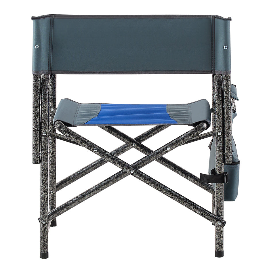 3-Piece Folding Table Chairs Set Patio Garden for Camping, BBQ & Backyard, Black/Blue
