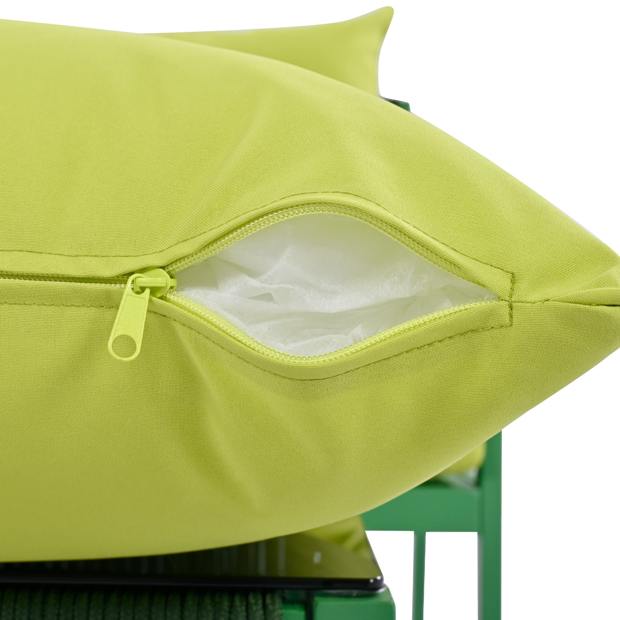 K&K 4-Piece Patio Furniture Set with Tempered Glass Table for Outdoor in Fluorescent Yellow & Green