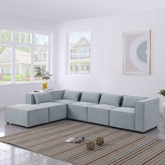 modular sofa Grayish blue  chenille fabric,  simple and grand, the seat and back is very soft. this is also a KNOCK DOWN sofa