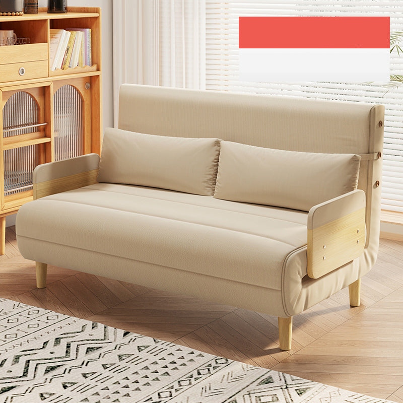 Modern Sofa Bed with Laminated Wood Frame & Cotton-Linen Upholstery - Japandi Futon for All Your Room fsq-1420