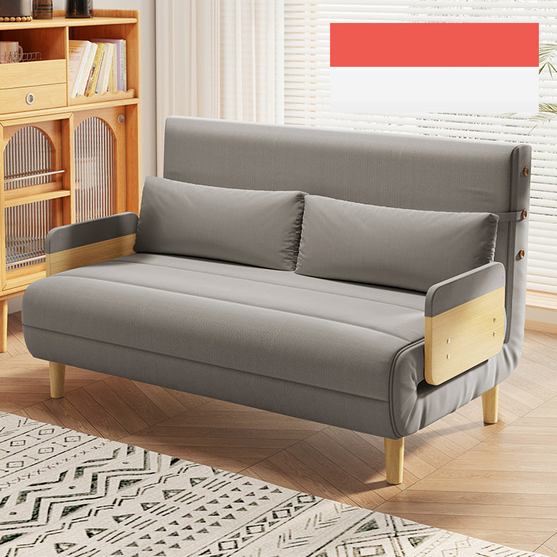 Modern Sofa Bed with Laminated Wood Frame & Cotton-Linen Upholstery - Japandi Futon for All Your Room fsq-1420