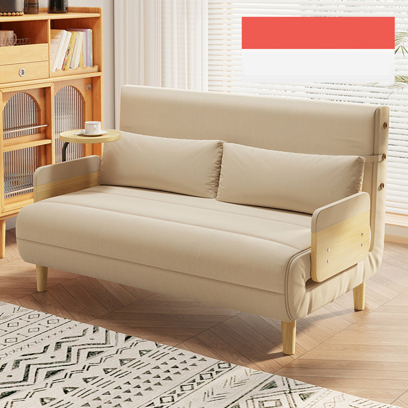 Modern Sofa Bed with Laminated Wood Frame & Cotton-Linen Upholstery - Japandi Futon for All Your Room fsq-1420