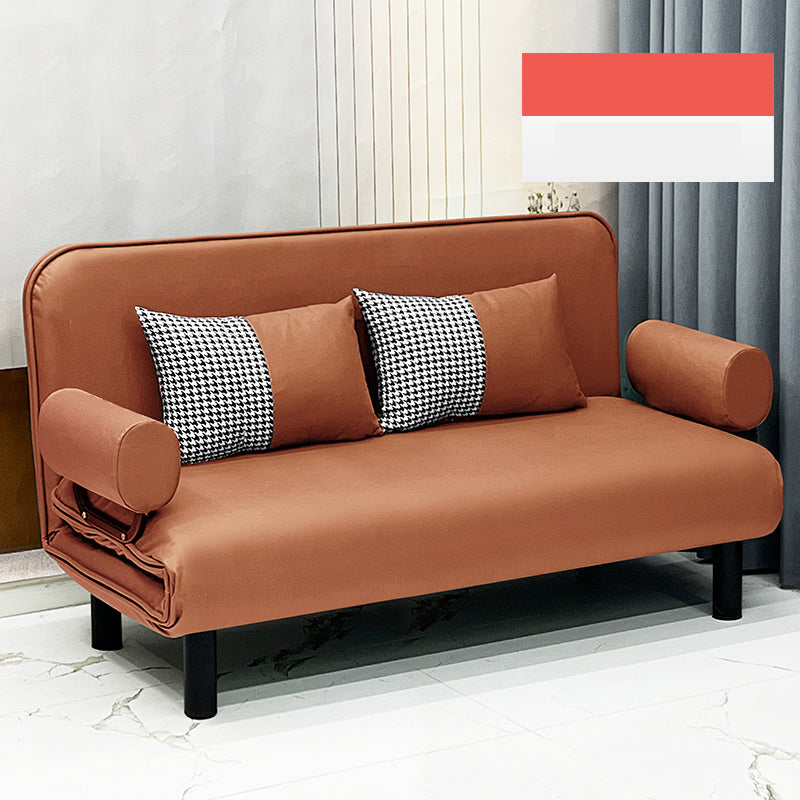 Modern Leathaire Sofa Bed with Steel Frame - Multi-Functional Futon for Small Living Room fsq-1422