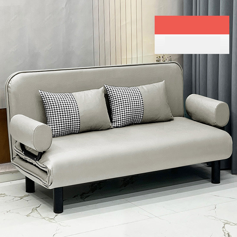 Modern Leathaire Sofa Bed with Steel Frame - Multi-Functional Futon for Small Living Room fsq-1422