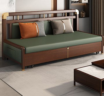 Vintage Faux Leather Sofa Bed in Multi-Color with Storage - Functional Sleeper Sofa for Your Home hyt-1431