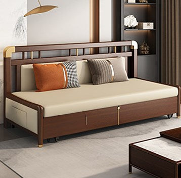 Vintage Faux Leather Sofa Bed in Multi-Color with Storage - Functional Sleeper Sofa for Your Home hyt-1431