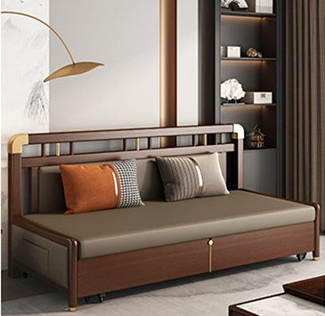 Vintage Faux Leather Sofa Bed in Multi-Color with Storage - Functional Sleeper Sofa for Your Home hyt-1431