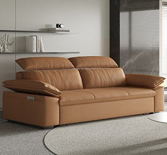 Modern Faux Leather Sofa Bed with Storage - Sturdy Solid Wood Frame Sleeper Sofa for Living Room hyt-1432