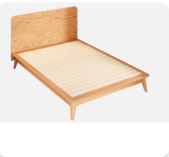 Elegant Light Brown Bed Frame in Natural Ash Wood Finish fjjj-1659