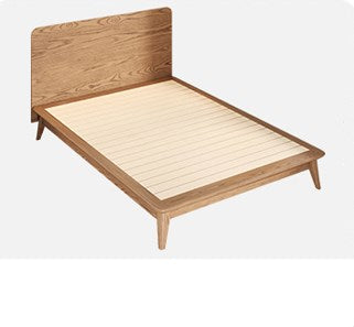 Elegant Light Brown Bed Frame in Natural Ash Wood Finish fjjj-1659