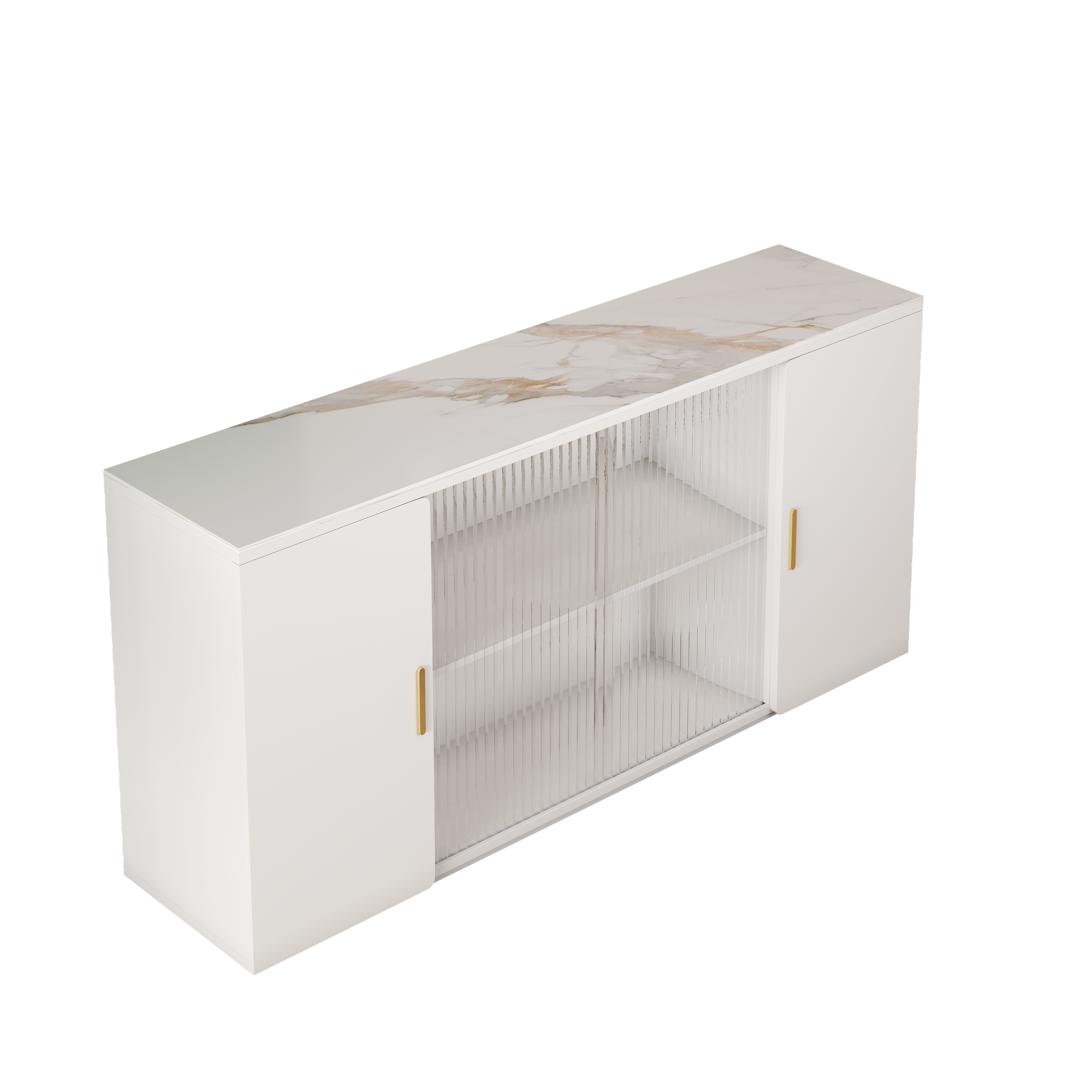 Elegant Wooden Sideboard with Glass Doors for Dust-Free Storage - Modern Buffet Perfect for Dining Room