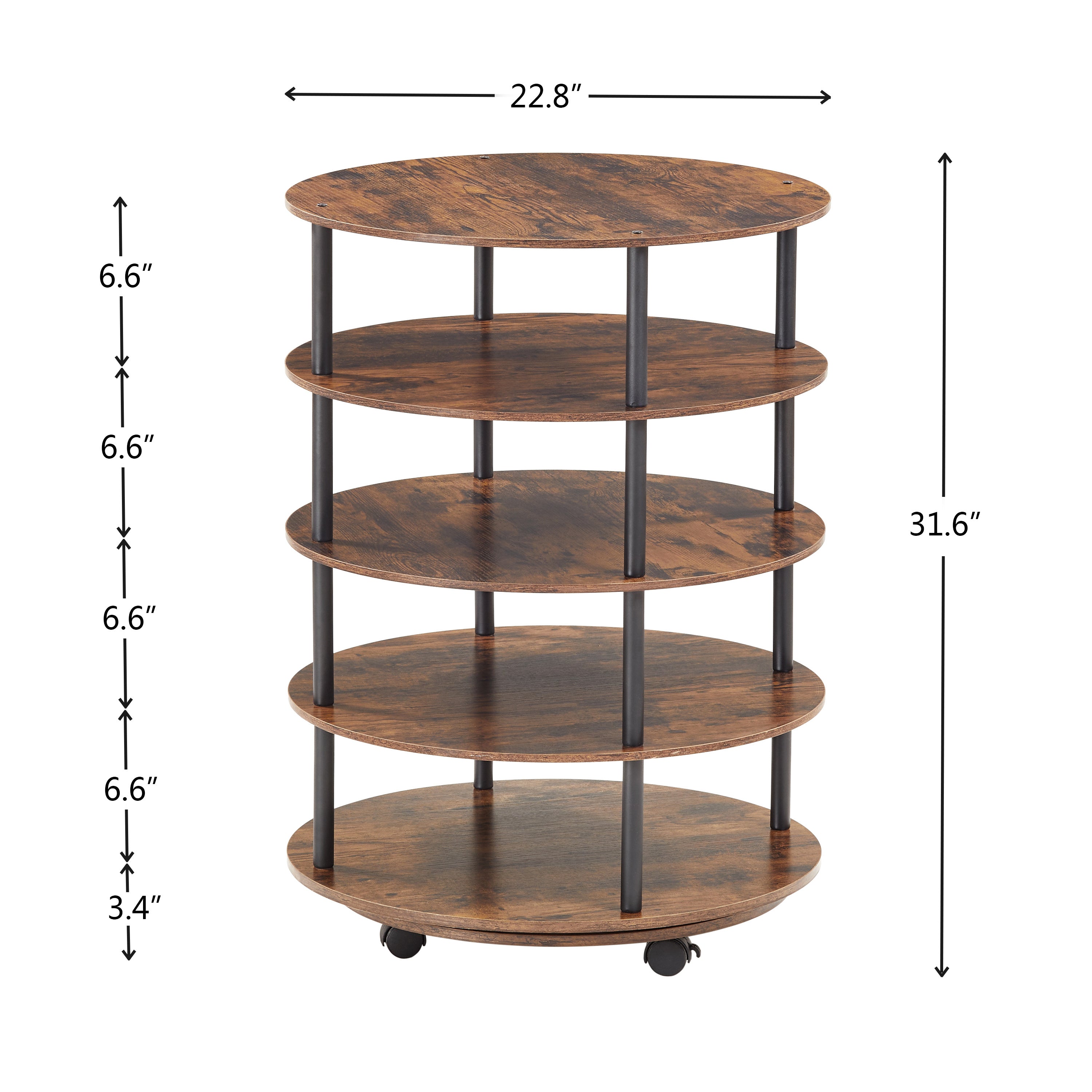 4-Tier Revolving Shoe Rack, Space-Saving Shoe Storage Organizer