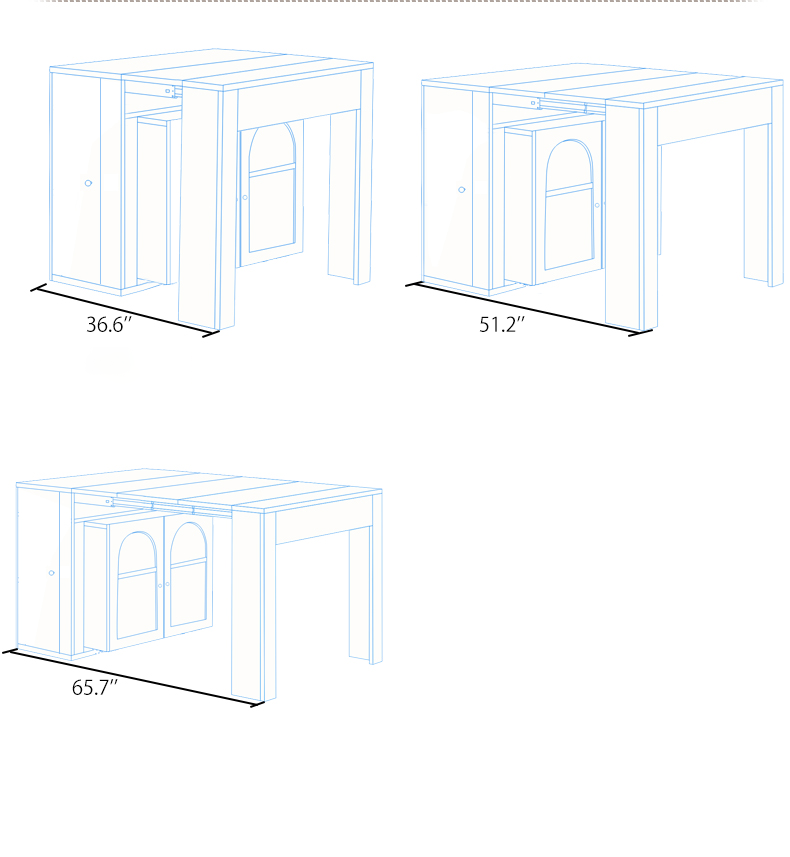 Convertible Dining Table Cabinet - Ideal for Small Spaces (Lighting Not Included) hyf-5629