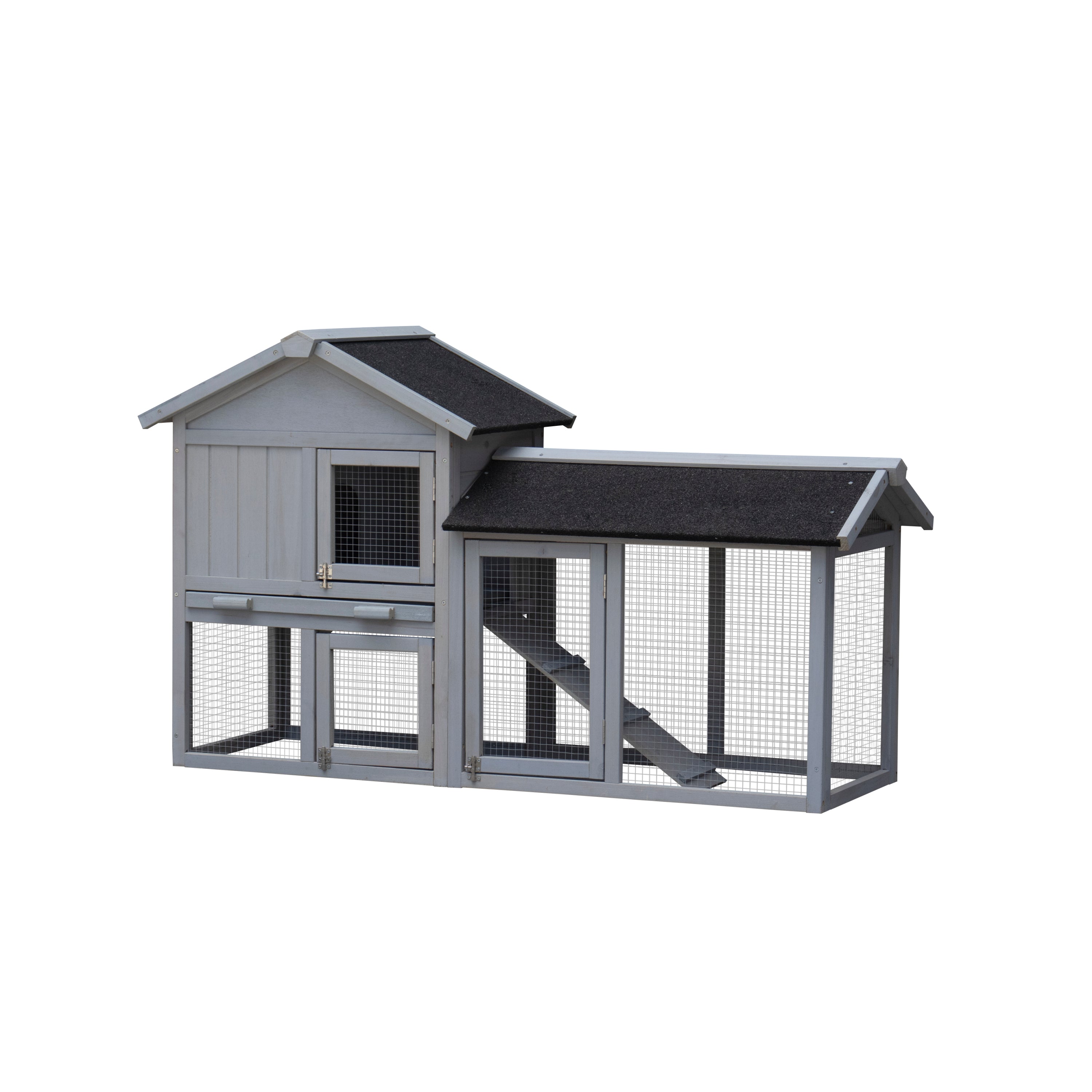 Extensible Outdoor Rabbit Hutch & Chicken Coop with Large Run, No-Leak Tray
