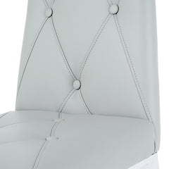 Light Grey PU Dining Chair with Electroplated Legs (Set of 2)