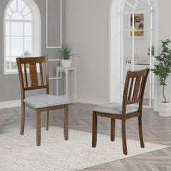 Wooden Dining Chairs Set of 4, Kitchen Chair with Padded Seat, Upholstered Side Chair for Dining Room, Living Room,  Walnut