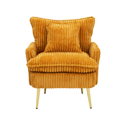 30.31 inch single chair Fashion sofa, yellow sofa, coarse corduroy fabric, soft and comfortable, suitable for apartment office living room bedroom meeting room