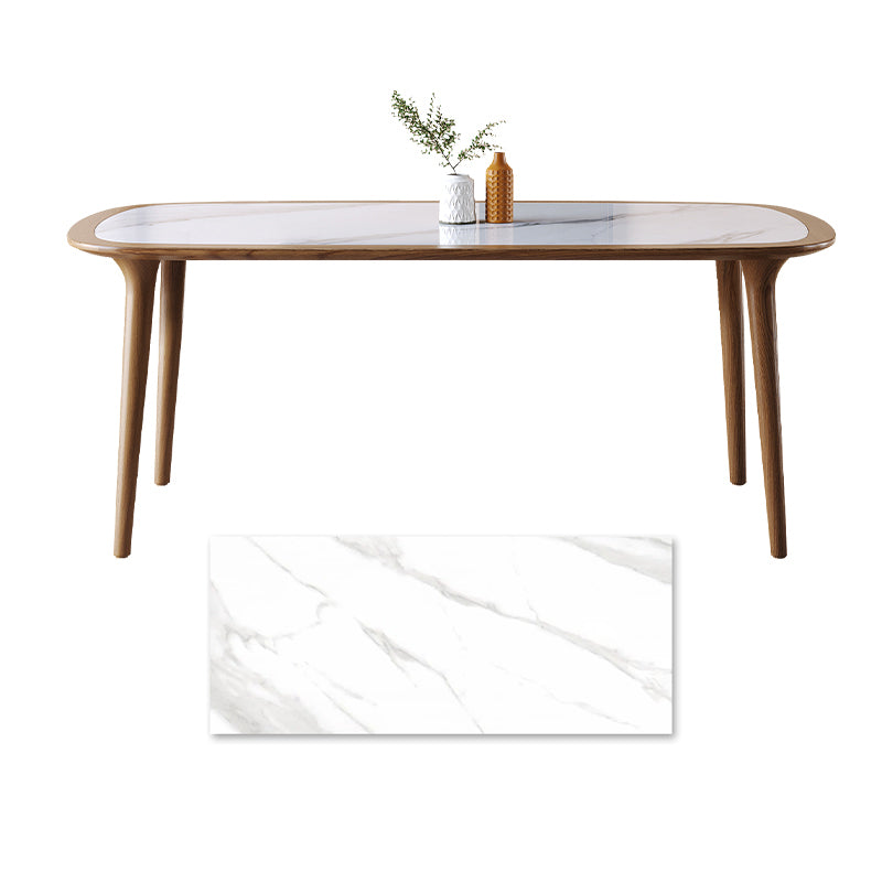 Modern Rectangular Wooden Dining Table –Sintered Stone Top Durable Design for Diningroom fmbs-002