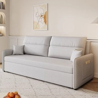 Stylish Multi-Color Sofa in Khaki, Light Gray, Dark Blue, and Brown with Wood Frame and Cotton-Linen Fabric fsx-1003