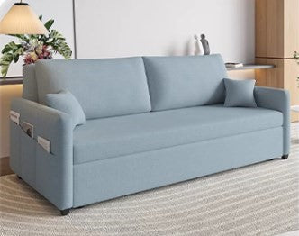Modern Cotton-Linen Sofa - Khaki, Light Gray, Dark Blue, Brown and BlueGray Options - Stylish Wooden Frame fsx-1002