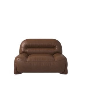 Stylish Sofa in Light Brown Faux Leather with Pine and Oak Wood Details – Comfort and Elegance Combined hatx-1018