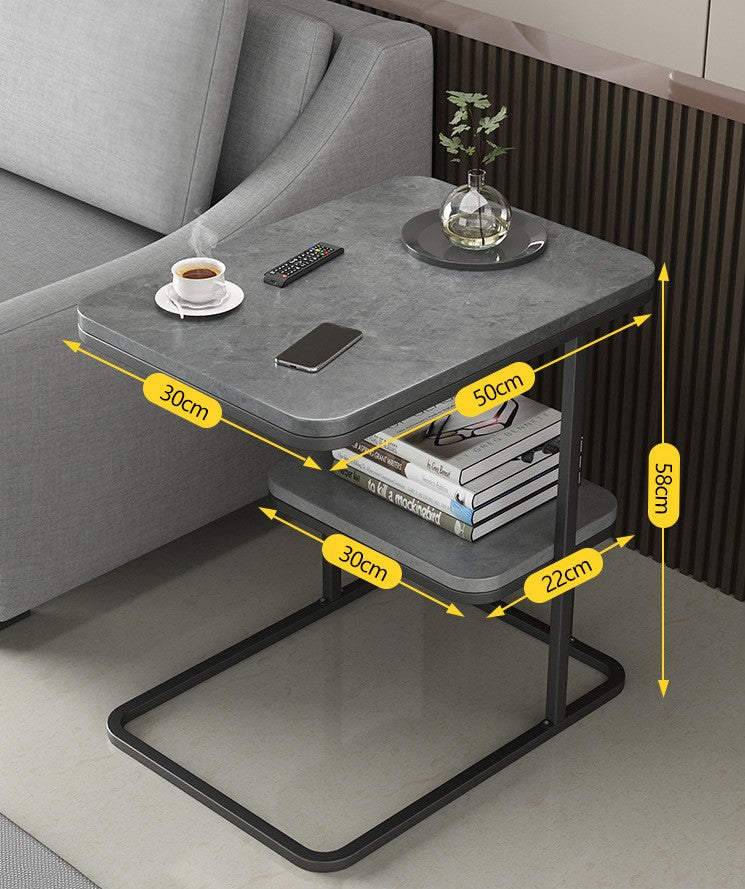 Stylish Modern End Table in Black, White, and Gray – Perfect for Any Living Room Decor fxjc-913