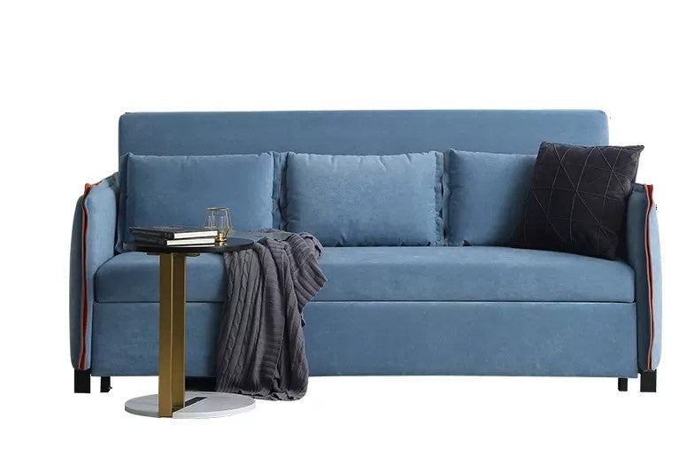 Chic Pull-Out Sofa with Extendable Chaise - Solid Wood Frame & Leathaire Upholstery fwlp-944